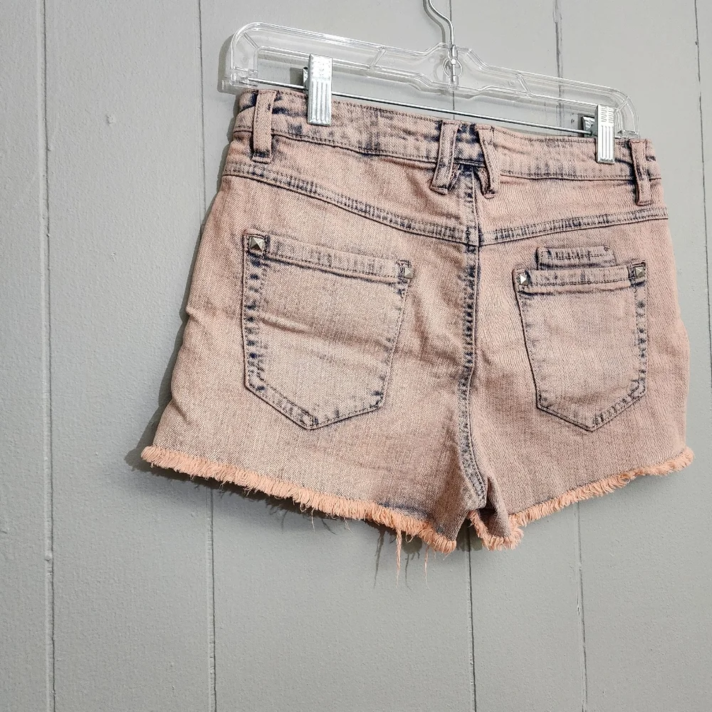 Jolt Studded Light Coral Fringe Shorts Grunge Streetwear Size 5 - Picture 6 of 10